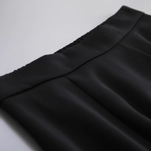 JIOESC Black Skirt Suit Skirt Professional Simple Women's High Waist Slim Drape Commuting Mid-Length A-Line Skirt Large Swing Skirt Black M 90-100Jin Jin is equal to 0.5 kg
