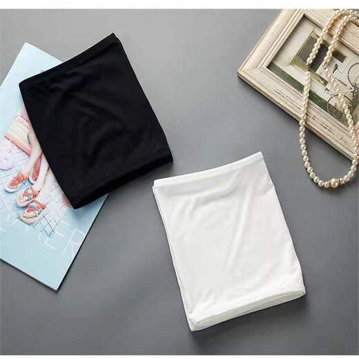1/2 pack of strapless bra-wrapped underwear, feminine one-piece anti-exposure one-piece student bottoming summer new tube top, white + black, plus size, recommended 120~140 Jin Jin equals 0.5 kg