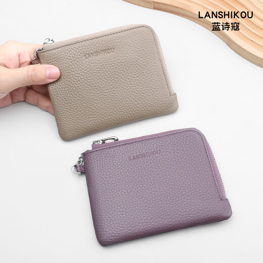 LAN Shiko 2025 NOUVEAU portefeuille portefeuille authentique en cuir en cuir authentique Mini Mini Sac Coin Sac Carte Keet portefeuille portefeuille Men Sac Coin Grey