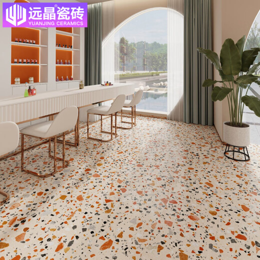 远晶瓷砖600x1200法式风彩色水磨石商业客厅地砖厨房卫生间墙砖广东 S12623P青苔 600x1200mm