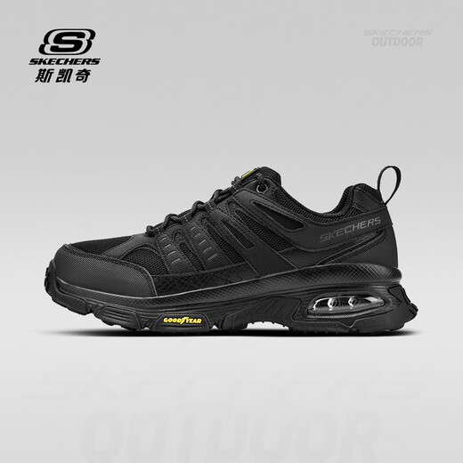 Skechers men's outdoor casual shoes urban travel hiking shoes non-slip air cushion sports hiking shoes BBK all black 42