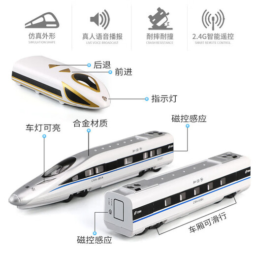 Harmony Highspeed Railway Fernbedienungskontroll-Zug-Spielzeuglegierung Simulation Kinder Großer elektrischer kleiner Boy-Boy-Zug-Modell Geschenkbedienung Version Harmony 4 Abschnitt Set Get 20 Gleise + 2 Ladungen mit Szenenüberlauf + Hochgeschwindigkeitsbahn-Bahnhofsbahn