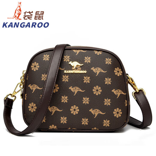Canguro (canguro) 2025 nuevo bolso para mujeres bolsas de concha de doble cremallera otoño e invierno bolso de cuerpo cruzado de cuerpo de doble capa