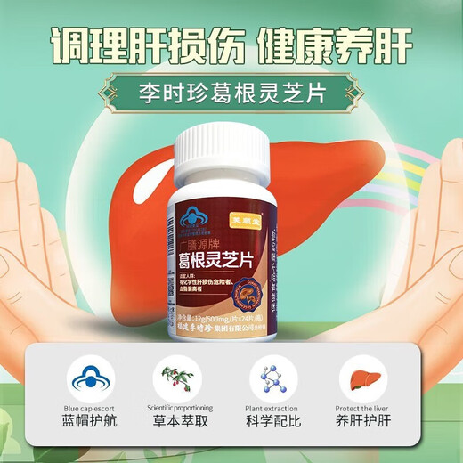 芙顺堂李时珍葛根灵芝护肝片肝脏排养肝护肝片熬夜保健品喝酒 3盒疗程装