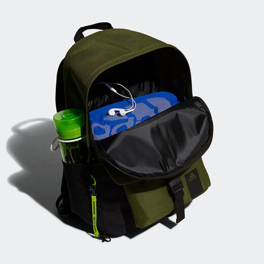 Adidas Rucksack für Männer und Frauen große Kapazität Zwei-in-Eins-Gelegenheitslager für vielseitige Rucksack GN9858 Schwarz und Grün F 45x33x16,5 cm