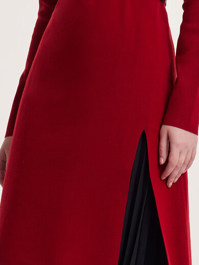 Gloria New Year Red Woolen Suit Women's Winter New Commuting Red Dress Black Skirt 1BCCAA040 53R Pepper Red L