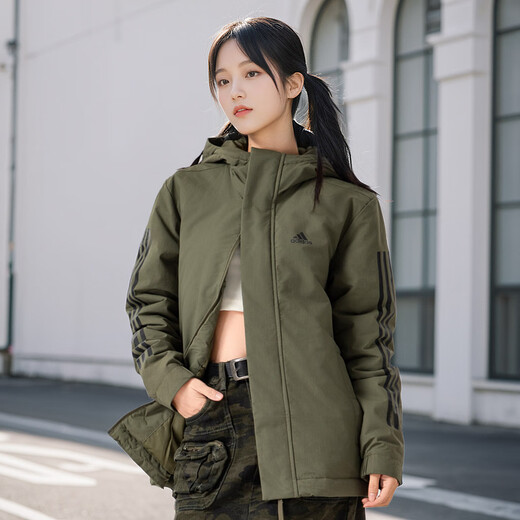 阿迪达斯（adidas）官网棉服男装女装 25夏新款防泼水面料轻盈保暖棉袄棉衣时尚外套 9230/保暖防风/3S HOODED JKT L