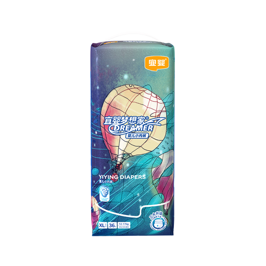 Yiying nuevo soñador pañal ultra delgado pantalones extracurres de pañales para bebés de cobertura completa de la cadera fugas antideslizantes de volumen de chupación Pantalones pull-up xl 36 piezas