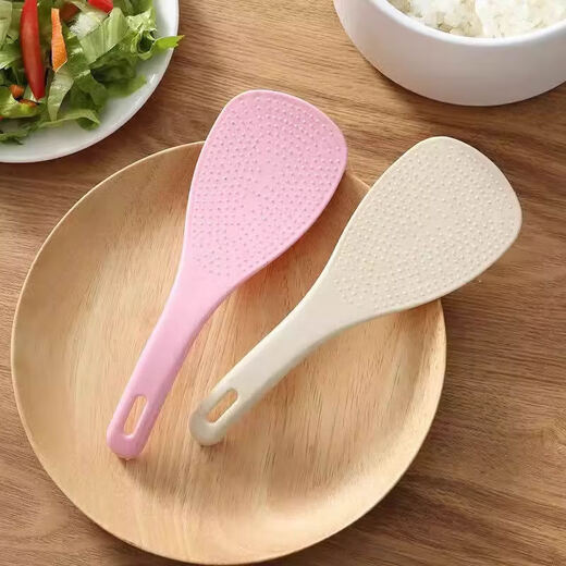 Household rice cooker straw kitchen rice spoon creative sticky rice rice scoop rice spoon rice cooker wheat rice scoop wheat rice spoon-random color-1 pack