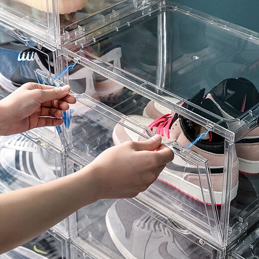 Minghuitong shoe box fully transparent shoe box acrylic plastic AJ basketball shoe storage box dust-proof shoe cabinet anti-oxidation shoe rack shoe cabinet small three-sided transparent 1 pack