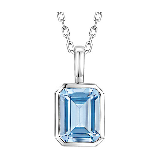 IL&CO Youke Wanfeng Blue Natural Aquamarine Pendant 18K Gold Necklace for Girlfriend Birthday and Valentine's Day Gift 18K Gold Aquamarine 1 Carat Pendant for Silver Chain