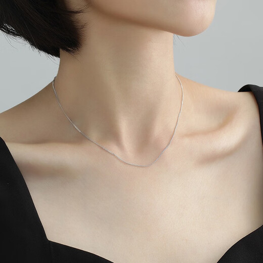 Ming brand jewelry platinum PT950 side chain simple clavicle chain necklace BFR0123 about 42+3 cm about 2.77 grams