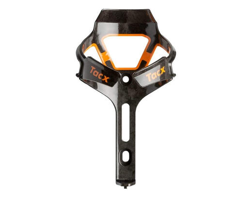 Tacx carbon fiber bicycle water bottle cage for lightweight road training, orange