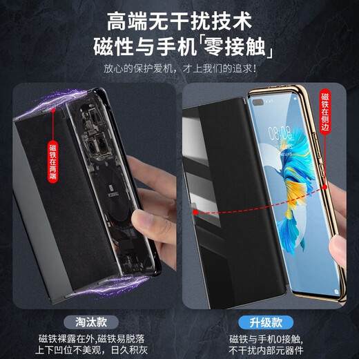 适用华为Mate40RS手机壳mate40rs保时捷智能翻盖男防摔手机保护壳套 mate40RS蓝色