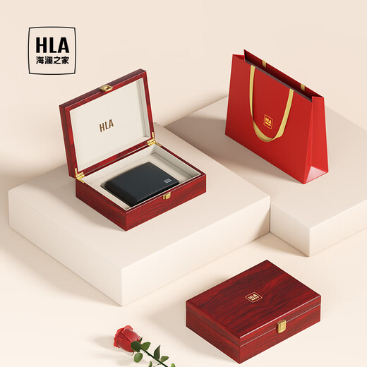 海澜之家（HLA）【教师节礼物】纪念礼物男士皮夹男士钱包生日礼物 银标黑色短款【高档木盒】