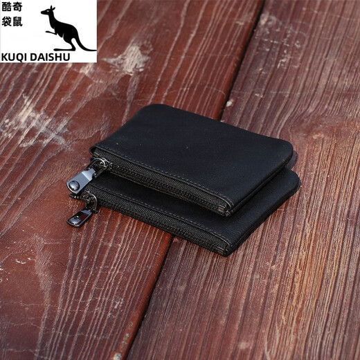 Cool Känguru Xmyb Schaffell Reißverschluss Wechseln Sie Schlüsselbeutel Echtes Leder -Herren Kurzer Brieftasche Mini Münzhandlung Frauen dunkelgrün klein