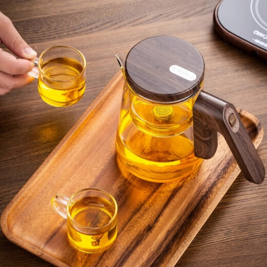 Deskpot top pot, rodless glass liner, elegant cup, magnetic suction teapot, tea water separation, lazy tea making artifact, high temperature resistant teapot, magnetic suction sliding teapot, short mouth 750ml