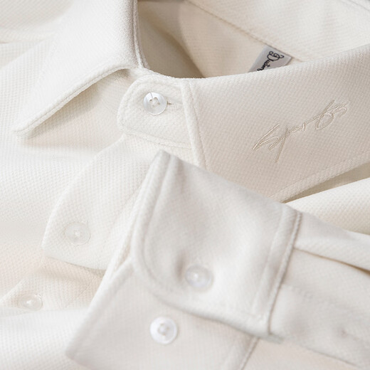 PRIDEME light luxury winter thickened warm woolen material shirt men's long-sleeved slim business casual shirt men's top BNS2633-white XL weight recommendation 130-150Jin Jin equals 0.5 kg