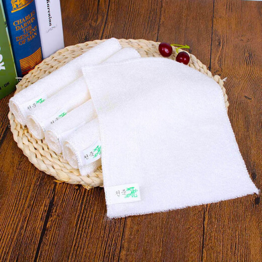 Dish towel, thickened edge lock, colorful plant fiber dish towel, non-stick oil, easy to use rag, white 16*18CM bamboo fiber dish towel
