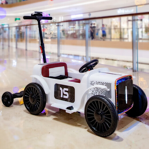 Bei Duoqi parent-child car children's electric car four-wheel car can sit in adults' remote control swing male and female children's baby toy stroller flagship red + large battery + remote control leather seat