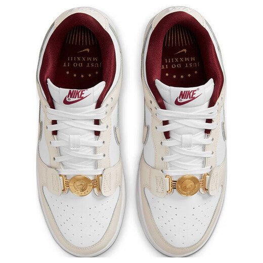 
Nike (NIKE) women's shoes 2025 summer Dunk Low low top retro board shoes sneakers casual shoes DH9765 DV1160-100 meters white and red metal buckle 35.5