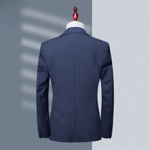 Pierre Cardin light luxury formal suit suit men's three-piece business casual suit spring and summer groom wedding dress knitted navy blue (suit + trousers) two-piece suit L (120-135Jin Jin equals 0.5 kg)