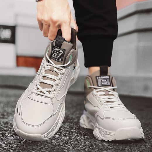 Changxiang Huili Frühlings- und Sommerhöhenverbesserungsschuhe für Männer 10cm8cm6cm Höhe-verstärkt unsichtbarer koreanischer Version Trendy Casual Student Sport Daddy Herren Schuhe Rice Brown Single Height-verstärkt 10 cm 42