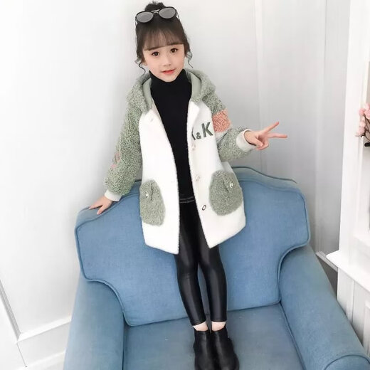 Disney (Disney) Winterjacke für Mädchen, 2023, neuer Winterstil, mittellanger koreanischer Stil für Kinder, verdickter Außenmantel für Herbst und Winter, Rosa (Polsterung und Verdickung) 140