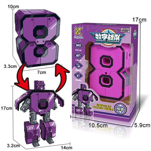 Case Family Toys Kinder große digitale digitale deformierte Mecha-Spielzeug-Bausteine ​​für Jungen und Mädchen für Jungen und Mädchen 2-6 Jahre 0-9 Digitale Roboter-Kombination Großer Geschenkbox Komplettes Set von 10 Modellen + Helm + Rüstung