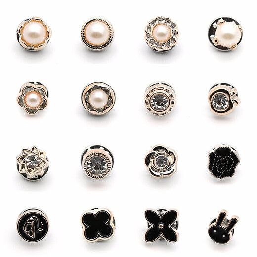Yililuo sewing-free brooch, anti-exposure button, button pin, collar, hidden button, decorative clothing button, invisible button, pearl style, 10 pieces