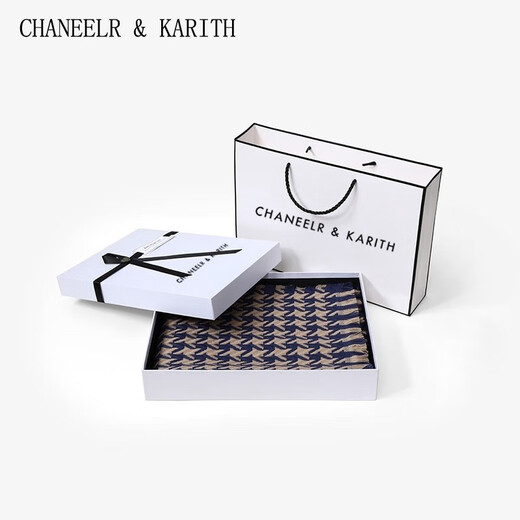 CHANEELR & KARITH scarf, women's shawl, dual-purpose fashionable thickened warm scarf for couples, a light luxury birthday and New Year gift for girls and wives, light luxury brand, fashionable and versatile ck style, navy blue