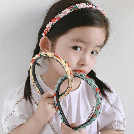 Tang Funi fabric twist hairband for girls, no harm to the headband, teeth, anti-slip, hair press, little girl, children's hairpin, headband, hair accessory, pink