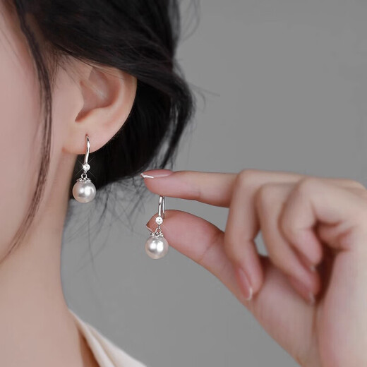 Qi Xiaomi s999 sterling silver tassel pearl earrings for women 2025 new style earrings, light luxury temperament, high-end earrings, fashionable earrings, a pair of tassel pearl earrings, 999 pure silver