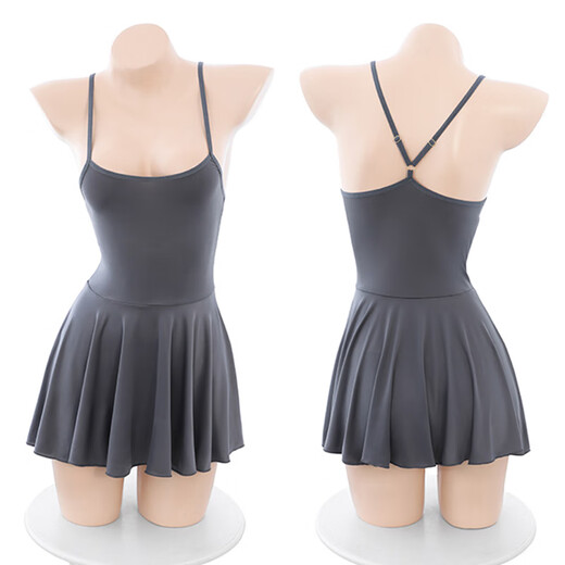 
Feimu's sexy gray battle robe, pure sleepy skirt, sexy underwear, pajamas teasing small breasts 2024 new clothes 6625 6625 suspender skirt [suspension skirt + T-pants] One size [suggested weight 80-120 Jin [Jin equals 0.5 kg]]