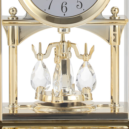 RHYTHM table clock European style creative silent crystal desk clock bedside clock living room decoration clock 27cm rose yellow 4SG744WR13