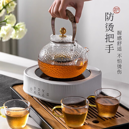 
Jinpan glass teapot tea making household high-temperature electric pottery stove tea making machine kettle beam lifting pot health tea set beam lifting pot [glass inner liner without base] 700ml