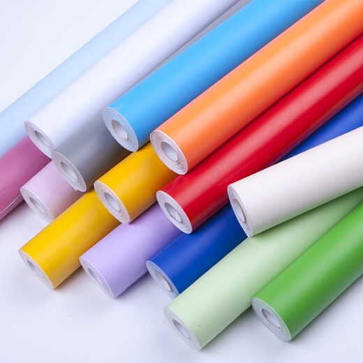 PVC waterproof self-adhesive wallpaper solid color dormitory instant sticker advertising lettering wall sticker furniture renovation dormitory dormitory 7027 fluorescent yellow 45CM*10M