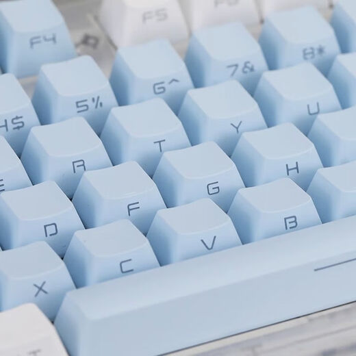 Bulin MK870 blue and white side engraving finished mechanical keyboard customization kit 87 key hot-swap e-sports game office white single template + blue and white side engraving keycap red axis