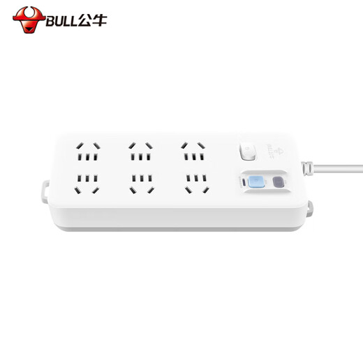 BULL GN-705 anti-shock socket plug-in strip wiring board plug-in drag strip leakage protection socket 10A 5 meters