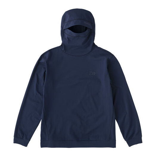 DAIWA autumn and winter DE-9223 cold-proof hooded long-sleeved shirt warm round neck pullover top autumn and winter fishing clothing DE-9323 round neck style-black M