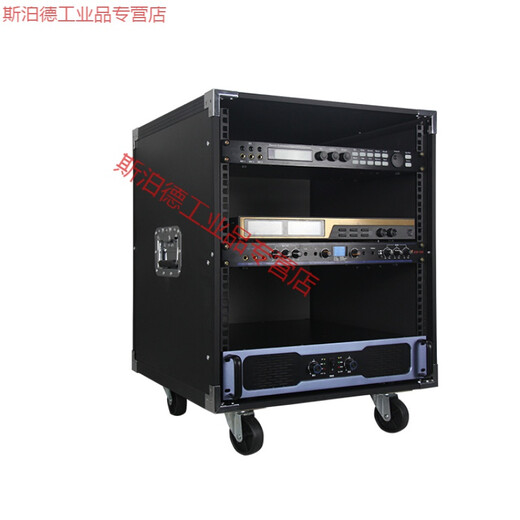 16U thickened sandwich panel power amplifier cabinet with door 12U square performance lockable box moving wheels + front transparent door 4U black aluminum cabinet