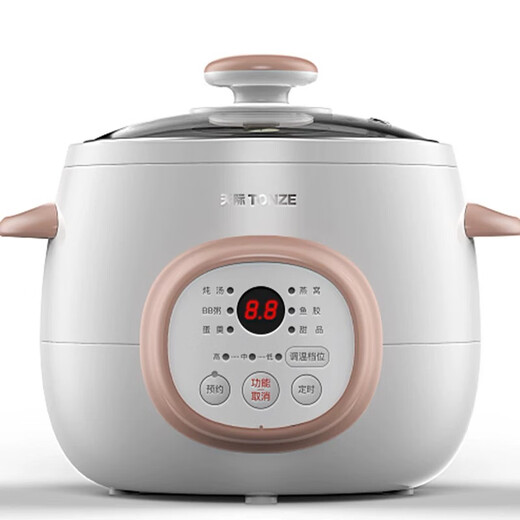 Tianji electric stew pot ceramic mini baby BB soup and porridge pot household water-proof bird's nest electric stew pot for baby porridge pot capacity 1 liter double-layer shell automatic heat preservation 1L scheduled timer glass lid anti-dry cooking