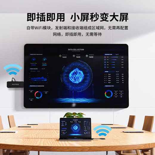 
Baojiang (BOEGAM) wireless screen projector HD transmission same-screen device office and home use Apple Android Huawei mobile phone TV monitor BG4S usb set