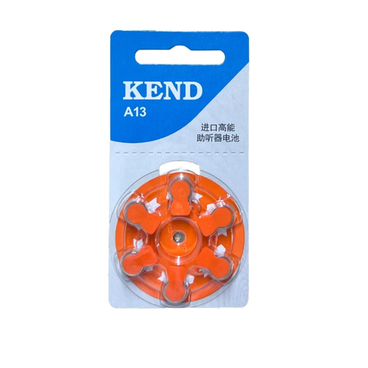 听力KEND进口高能助听器电池锌空电池纽扣电池A10A312A13A675 A675一板6颗（拍三板包邮）