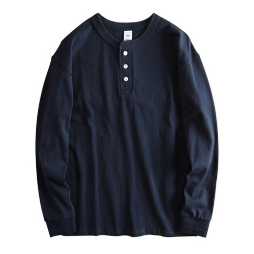 Jeep (JEEP) Extra Large Size Jin Jin is equal to 0.5 kg Heavy Cotton Henley Collar Shirt Men's Long Sleeve Thickened Loose Autumn and Winter Bottoming Henley Shirt Iron Gray 4XL 240-300 Jin Jin is equal to 0.5 kg