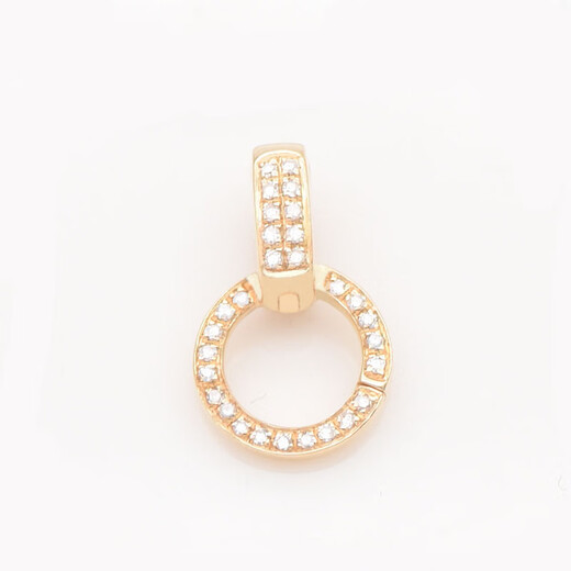 DL 1998 Fat Donglai same style 18k gold universal buckle 18K gold inlaid with diamonds high cargo rope double safety switch diy accessories 18K gold medium solid model round diamond + circle full diamond model