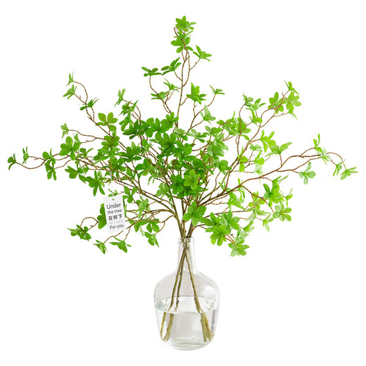 Flower e flow horse drunken wood simulated green plants Japanese hanging clock plant fake flower simulated flower indoor living room table decoration bouquet ornaments 108CM hanging clock 2 branches + big belly bottle medium size