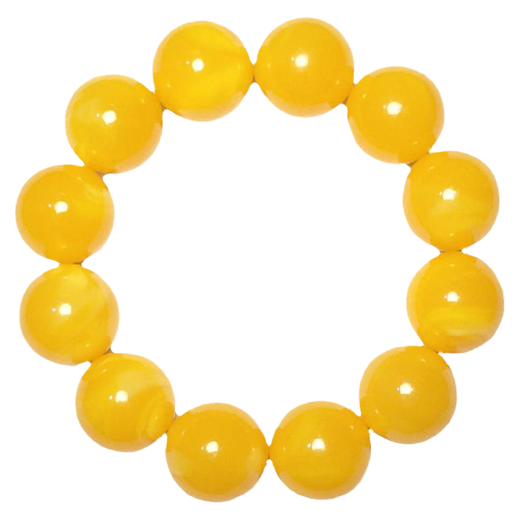 DL 1998 natural beeswax floating flower old chicken oil yellow boys and girls round bead couple amber bracelet old beeswax diameter 20mm bracelet for men