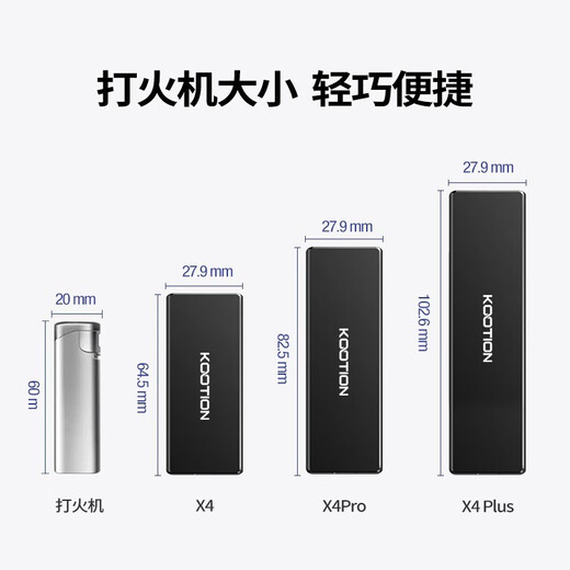 KOOTION 1T移动固态硬盘便携迷你Type-C手机电脑两用USB3.2移动游戏硬盘PSSD商务办公 X4Plus-512G顶配款【读速1050M/s】