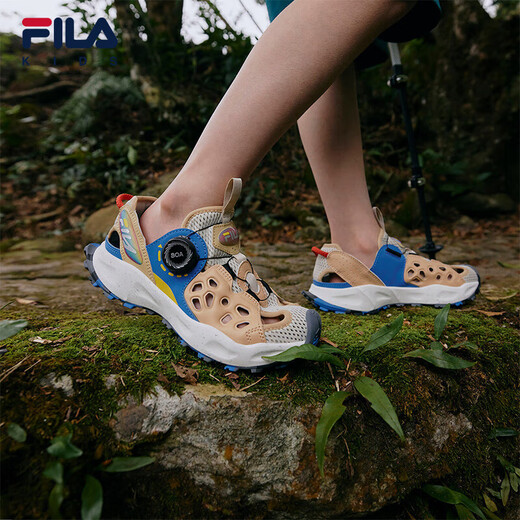 Fila Fila Children's Shoes 2024 Summer Medium and Large Boys Children's Wading Shoes Comprehensive Training Shoes Champagne Brown/Latte Brown-PL 36 Inner Length 23.0cm